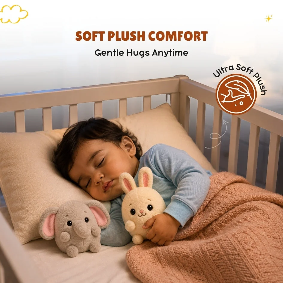 Soft plush comfort — gentle hugs anytime, calming company at bedtime